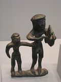 lyre player   companion, Greek Bronze 690-670 BC