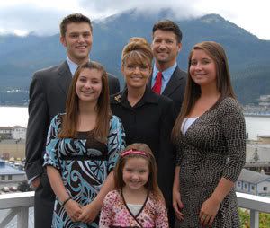 Sarah, her husband and her four out of five children