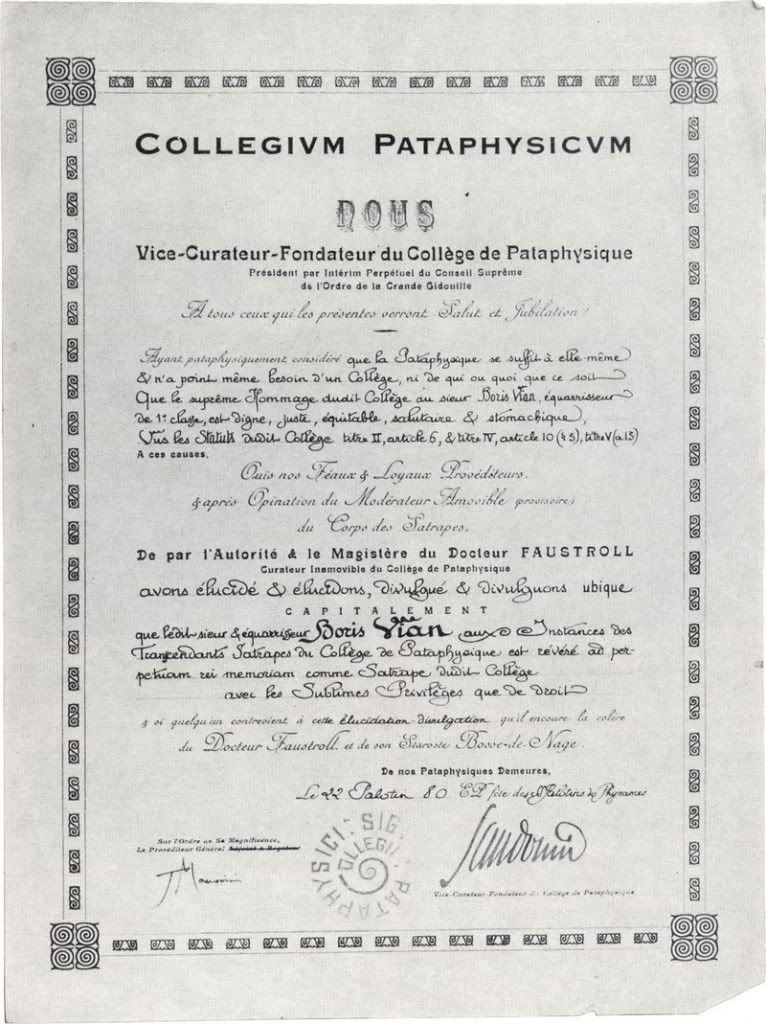 Diplome ′Pataphysique