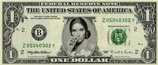 Carla Bruni: one dollar baby !