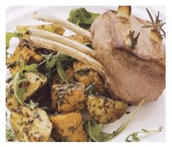 Roast garlic Lamb with pesto Potato Salad