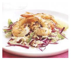 Lemon Prawns with Minted Cabbage