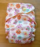 Fitted Pre-Fold Cloth Diaper w/Butterflies and Flowers