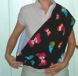 Pouch Sling ~Padded, Countoured...Butterflies with soft Lavender Flannel-size MED