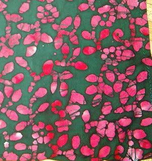 Wrap Skirt~Green and Red Batik~One size fits most