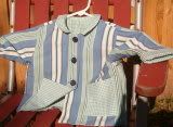 Reversible Toddler Shirt  -  Green and Blue Stripes with Green Gingham - Boys2-3T -USE UP TO $10HC!