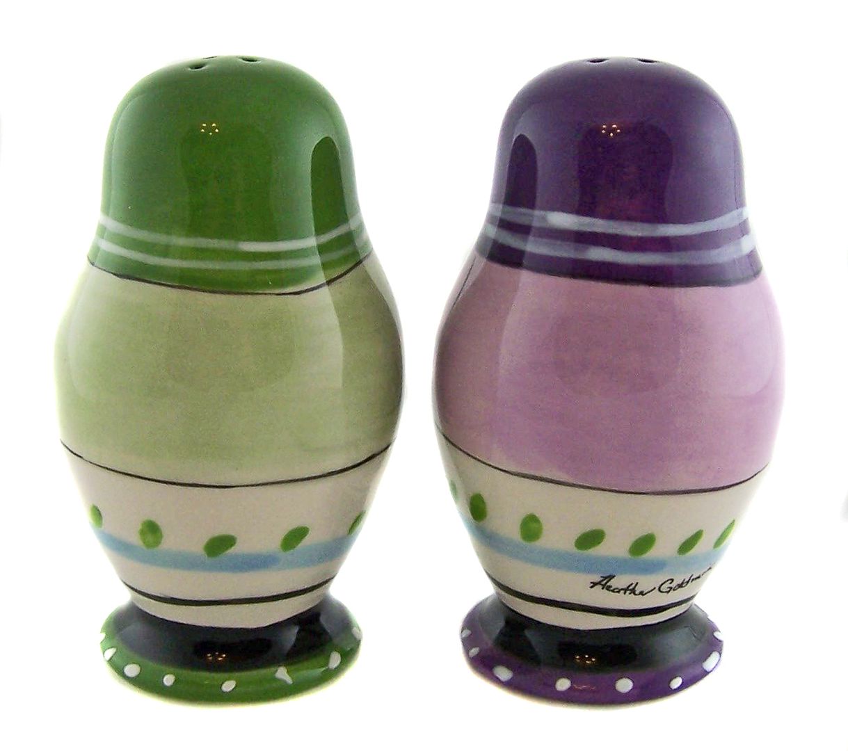 Porcelain SALT & PEPPER SHAKERS Russian Dolls BlueSky Clayworks