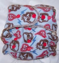 Rock 'n' Roll Skulls OS fitted diaper - Second