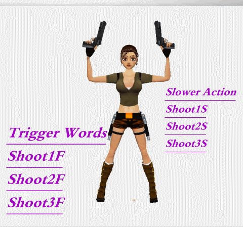 Trigger Words Shoot1f Shoot2f Shoot3f shoot1s shoot2s shoot3s