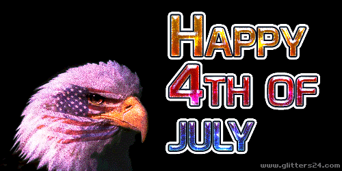 HAPPY 4TH OF JULY EAGLE USA FLAG GIF ANIME ART