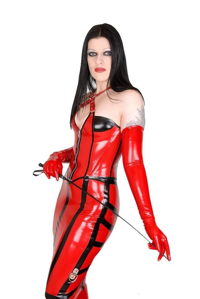WOMAN SEXY MISTRESS RED PVC Image