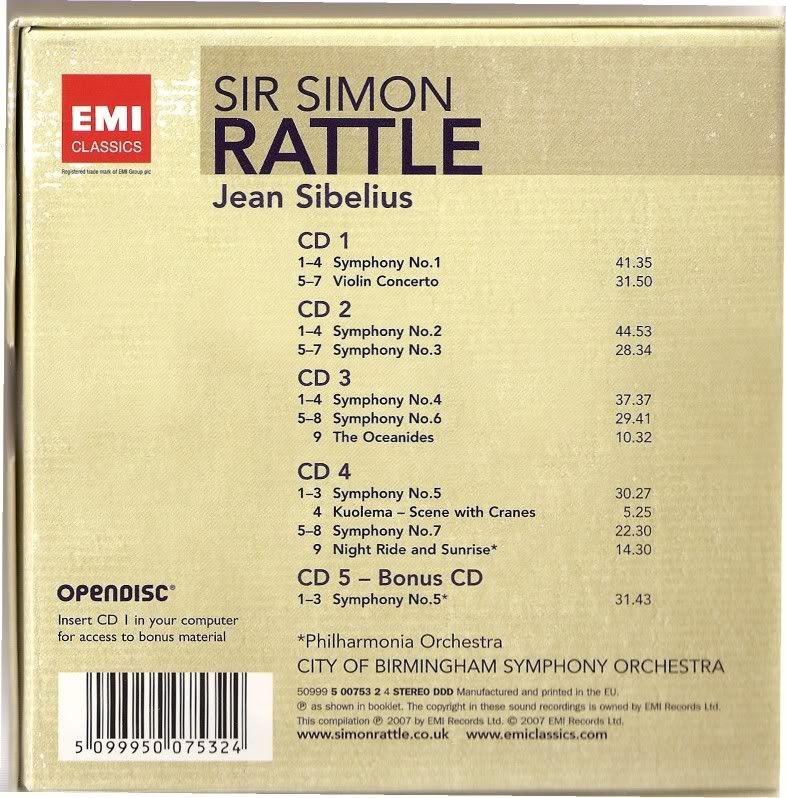 Sibelius   Complete Symphonies   Simon Rattle [EMI Box Set 5CDs] preview 1