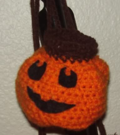 pumpkin crochet bag