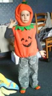 Joey as pumpkin
