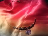 Purple heart wire necklace