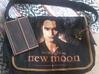new moon bag, edward keyring and notebook