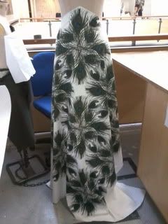 large peacock print as dress