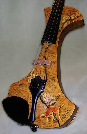 finished electric violin finished electric violin with fish