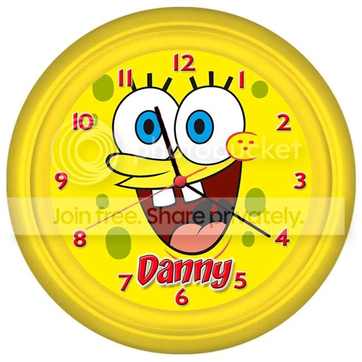 personalised spongebob squarepants wall clock