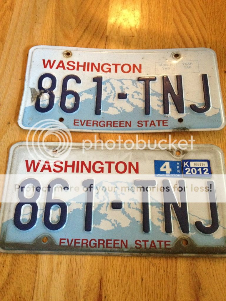 Washington State License Plate Lot of 2 Expired Tabs  