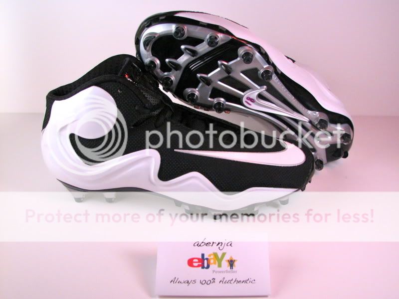 NEW $130 NIKE AIR ZOOM FLYPOSITE TD FOOTBALL CLEATS BLACK WHITE SWOOSH 